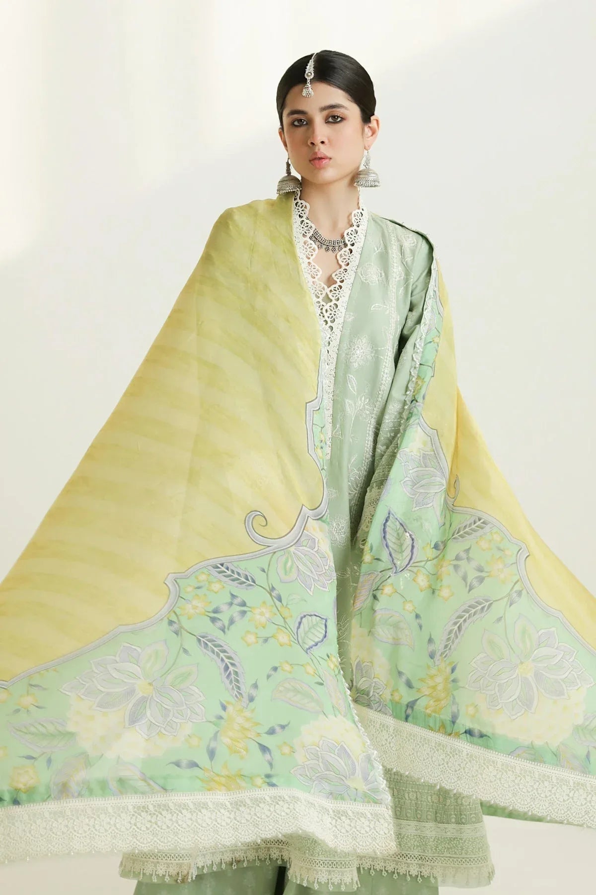 Zara Shahjahan | Luxury Lawn 24 | MAHI-1B - Aqsa Fabrics