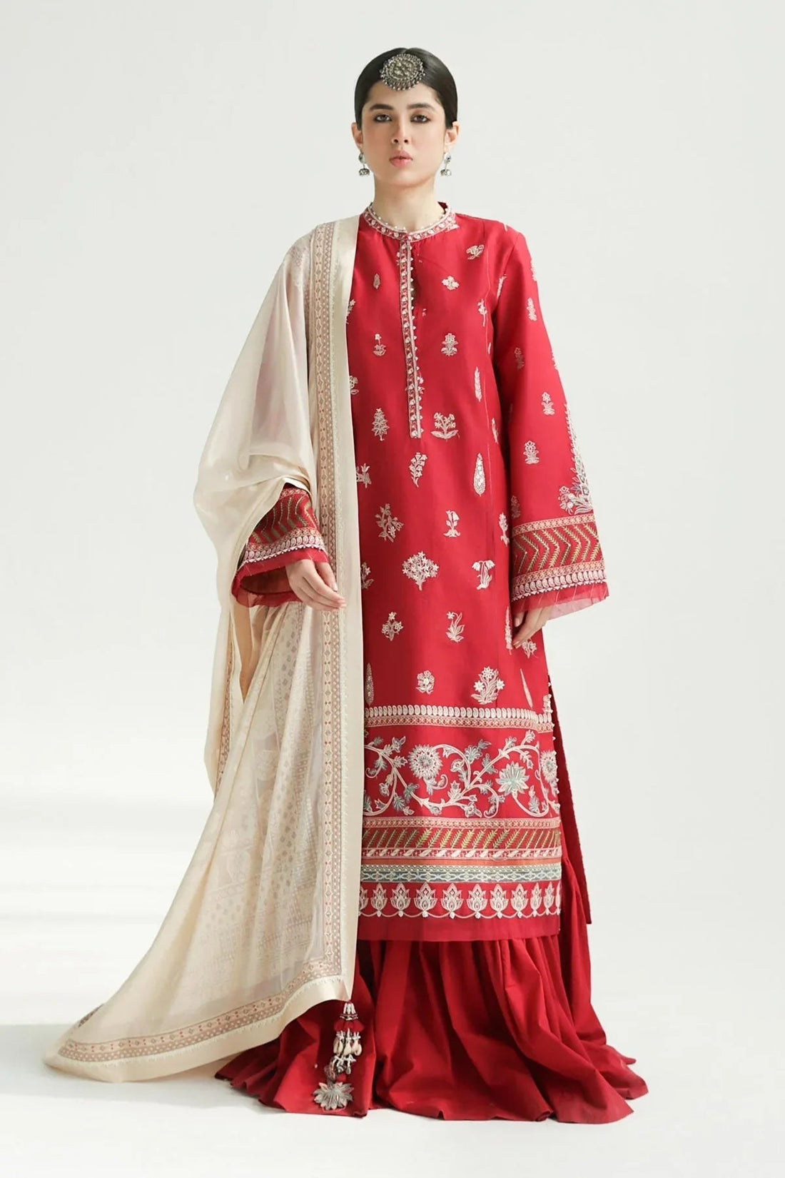 Zara Shahjahan | Luxury Lawn 24 | MYRA-14A - Aqsa Fabrics