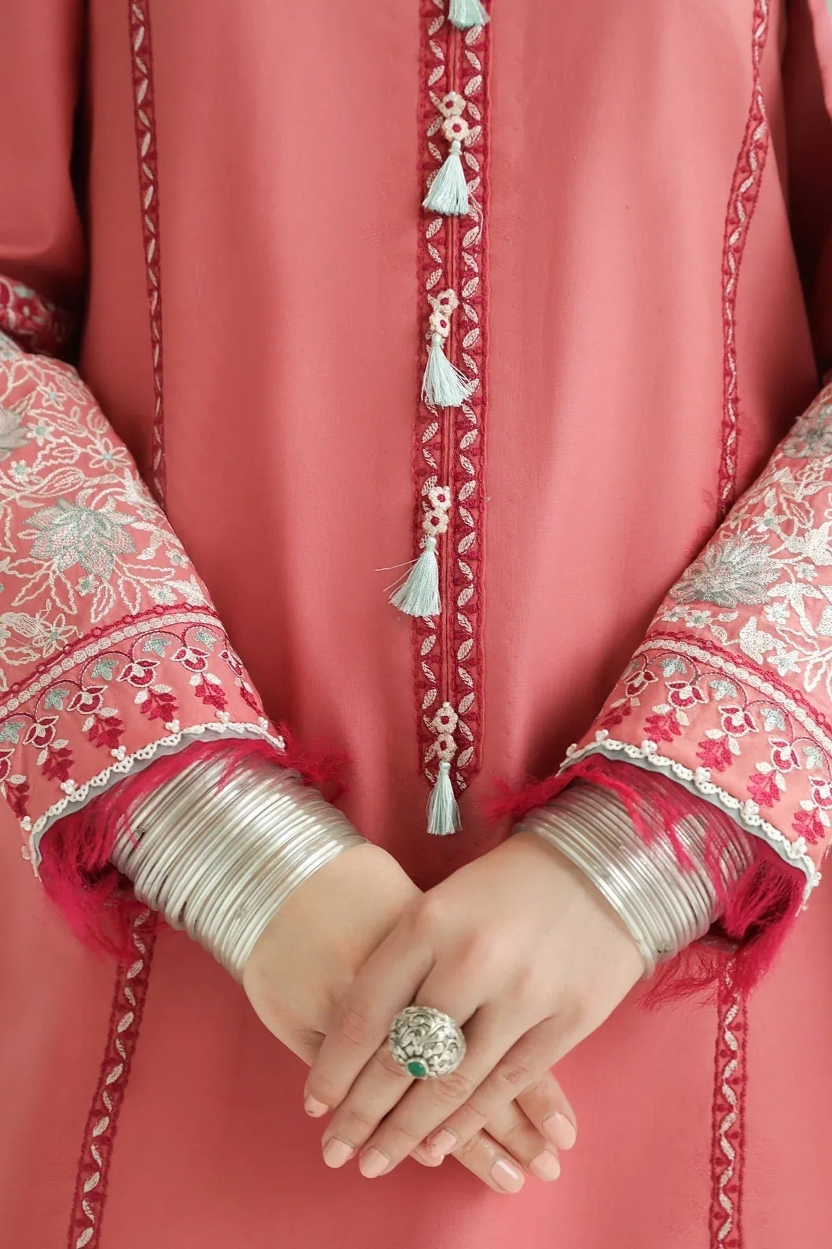 Zara Shahjahan | Luxury Lawn 24 | SANDAL-10B - Aqsa Fabrics