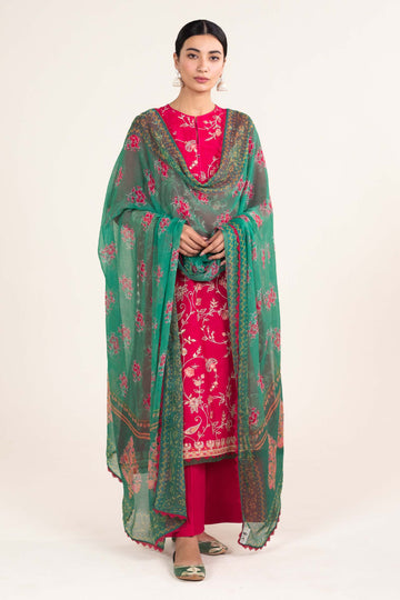 Zara Shahjahan | Stitched Lawn 24 | SL-KORINA-3B - Aqsa Fabrics