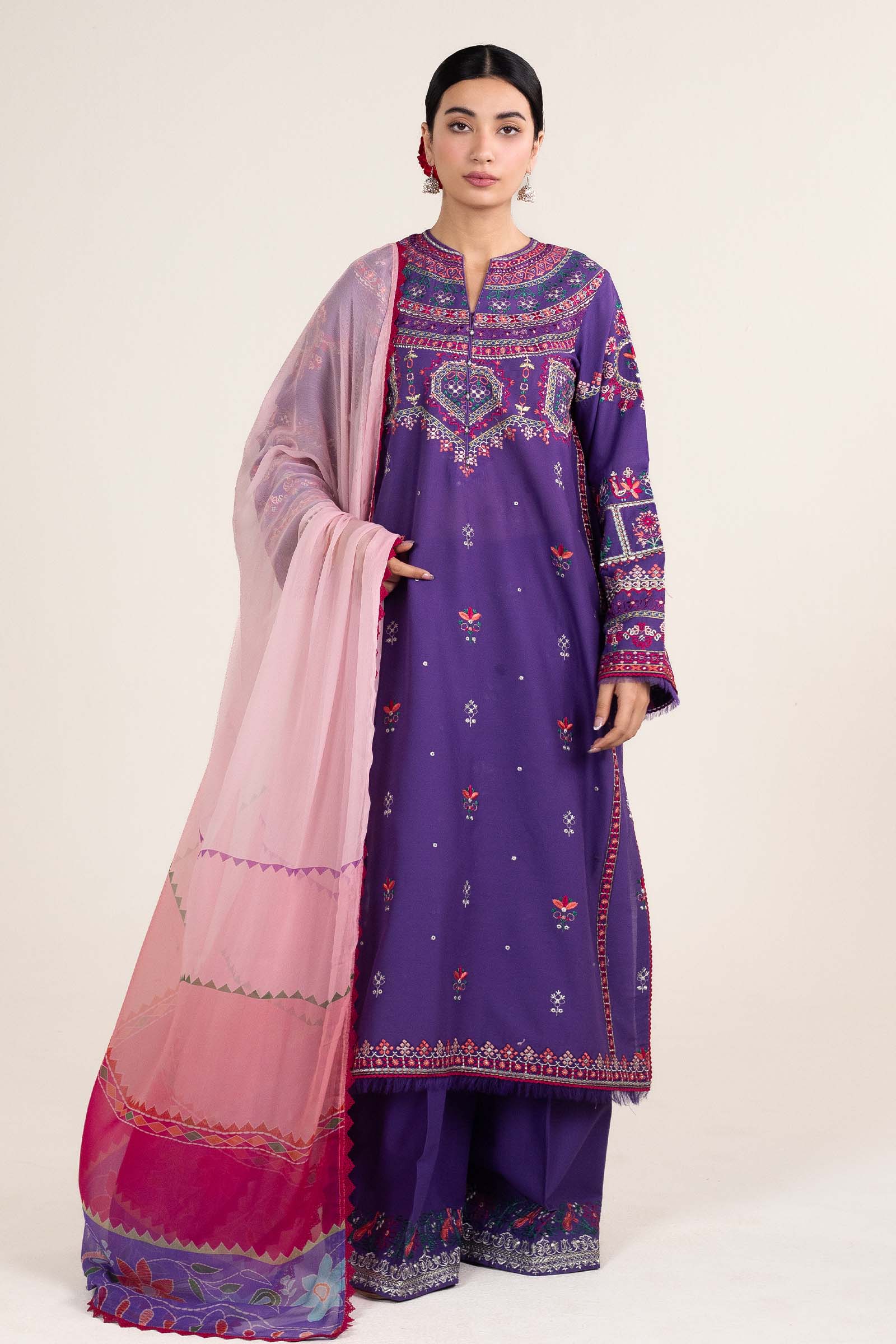 Zara Shahjahan | Stitched Lawn 24 | SL-LAMIA-7B - Aqsa Fabrics