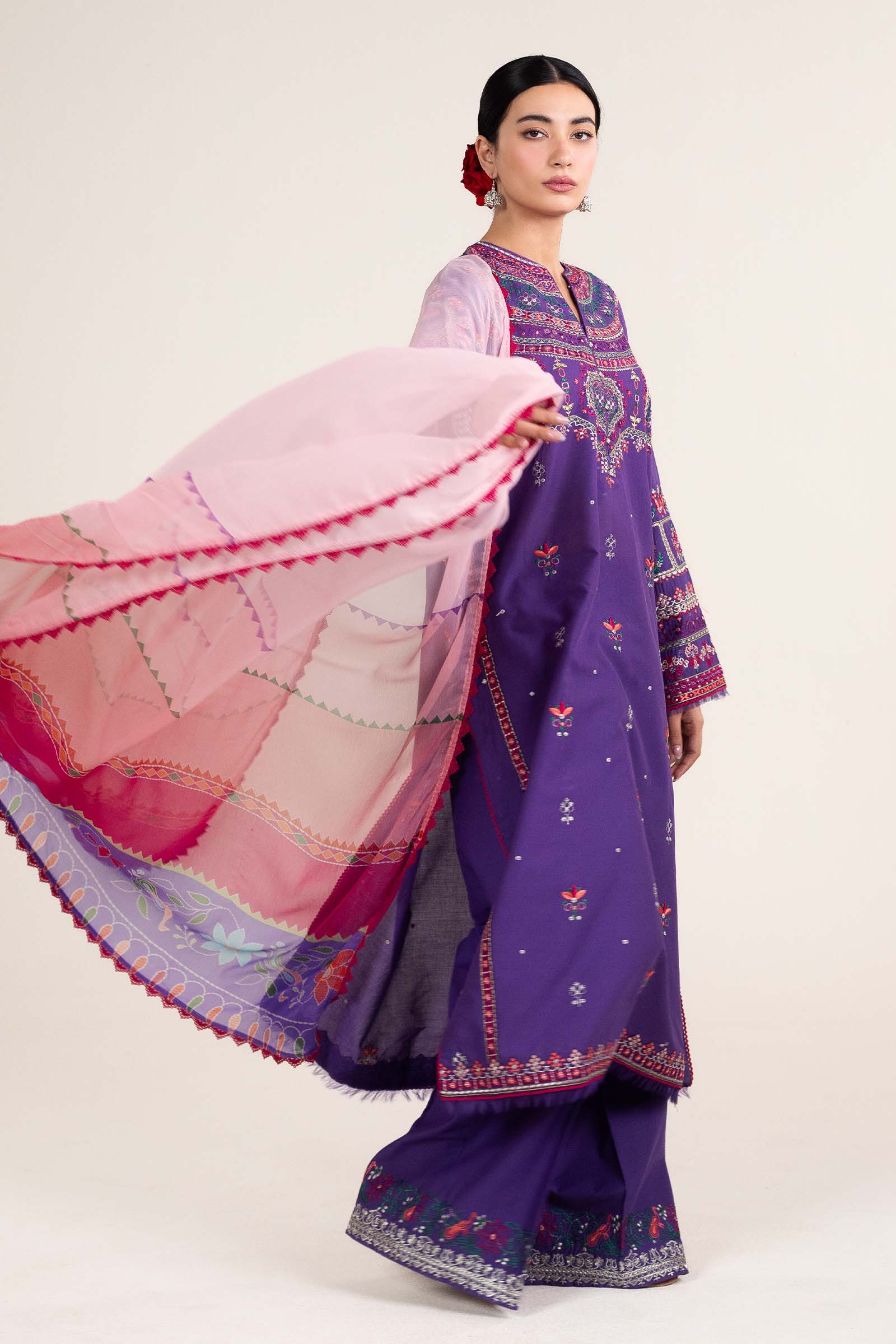 Zara Shahjahan | Stitched Lawn 24 | SL-LAMIA-7B - Aqsa Fabrics