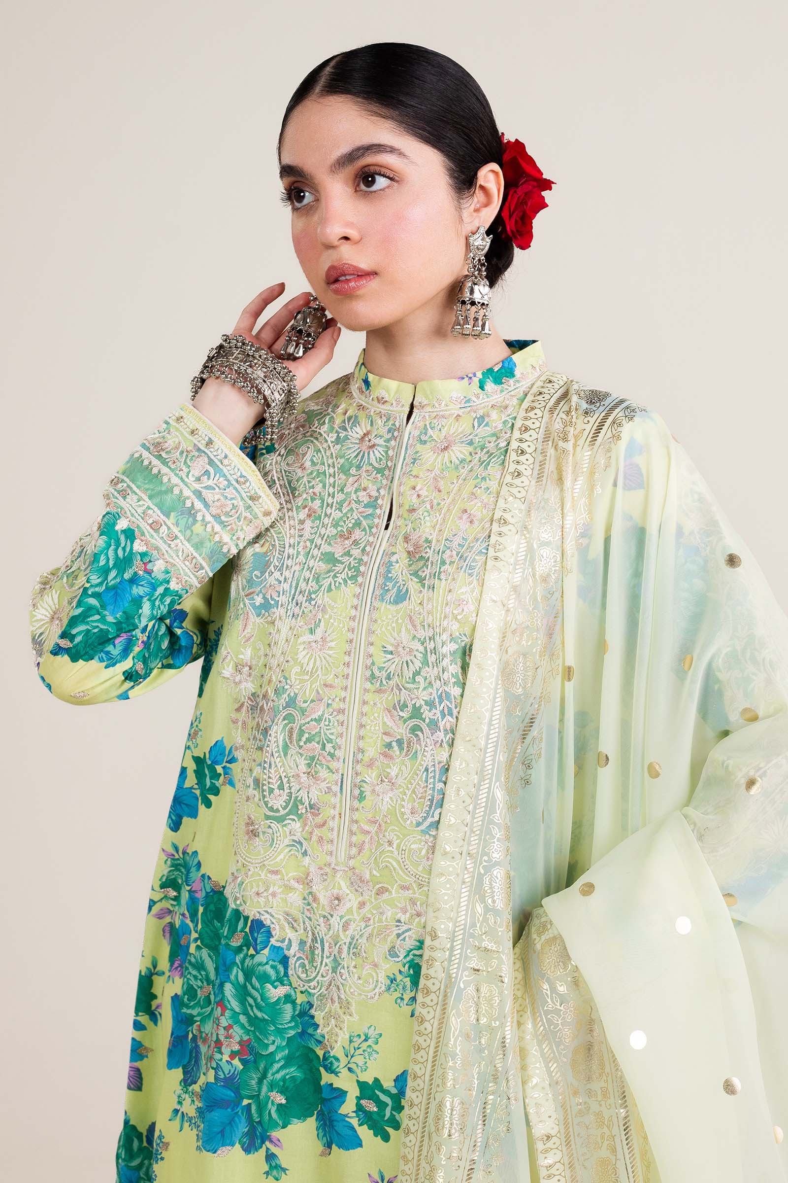 Zara Shahjahan | Stitched Lawn 24 | SL-PHOOL KARI-13A - Aqsa Fabrics