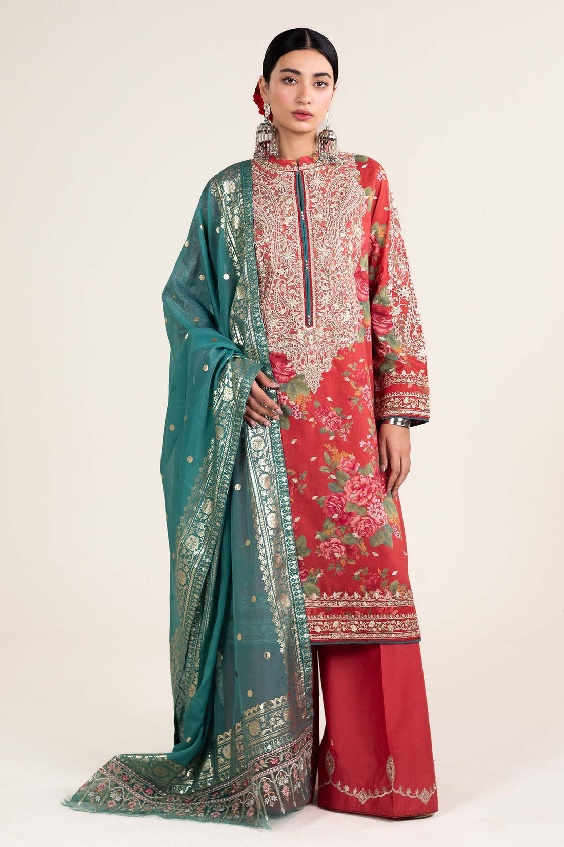 Zara Shahjahan | Stitched Lawn 24 | SL-PHOOL KARI-13B - Aqsa Fabrics