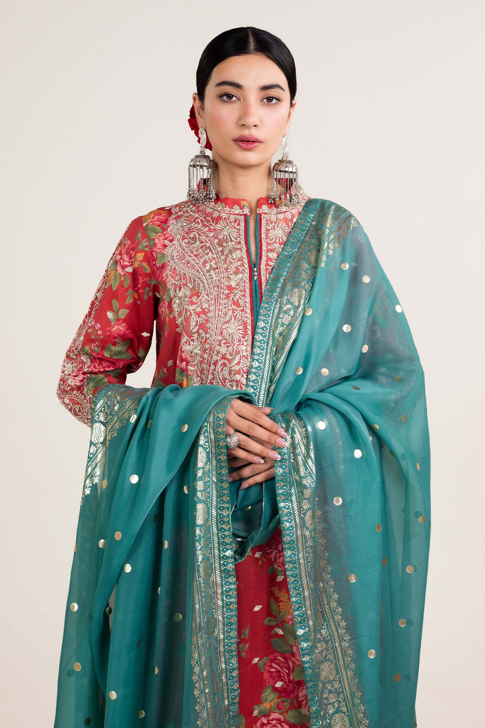 Zara Shahjahan | Stitched Lawn 24 | SL-PHOOL KARI-13B - Aqsa Fabrics