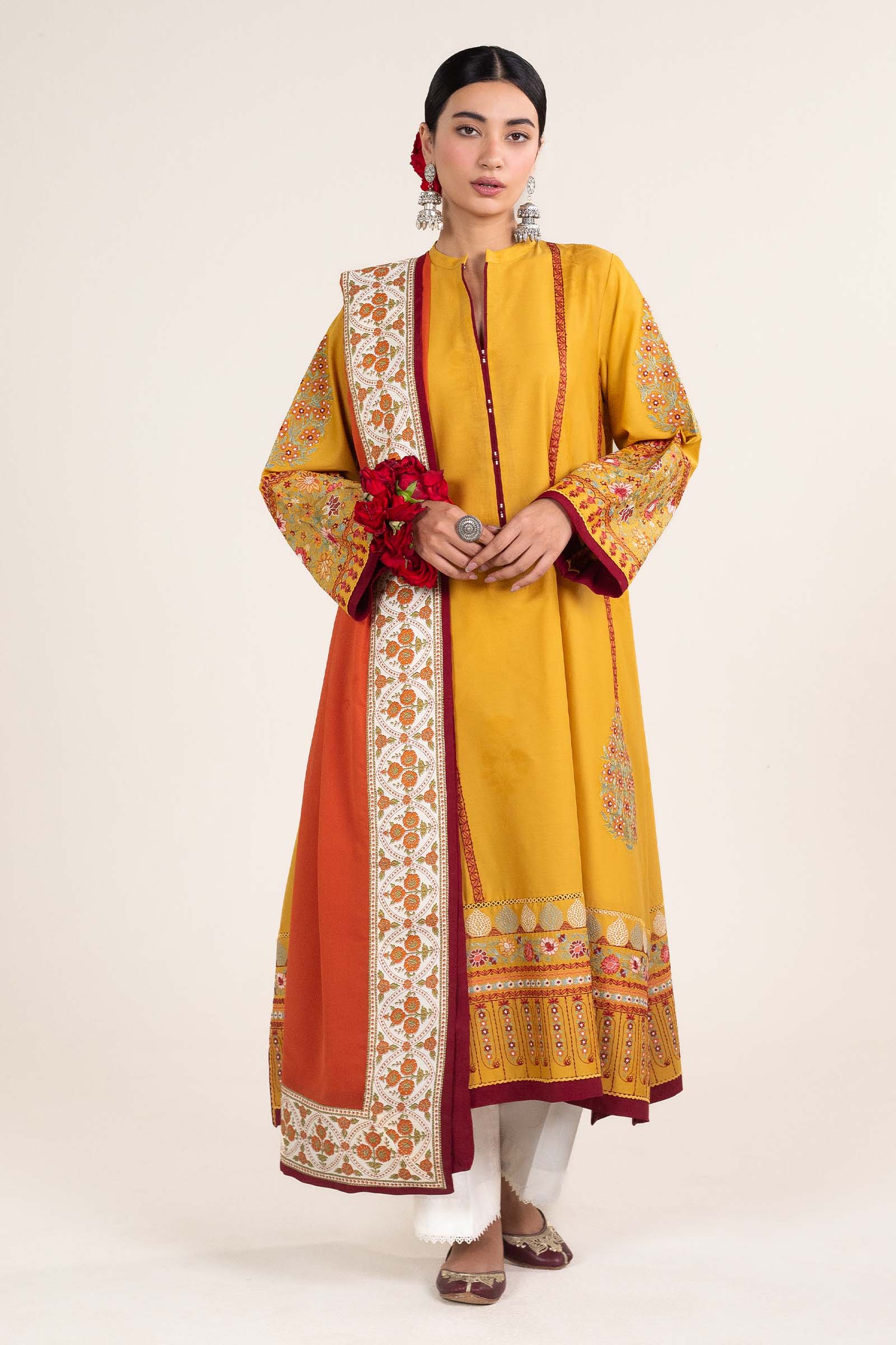 Zara Shahjahan | Stitched Lawn 24 | SL-SANDAL-10A - Aqsa Fabrics
