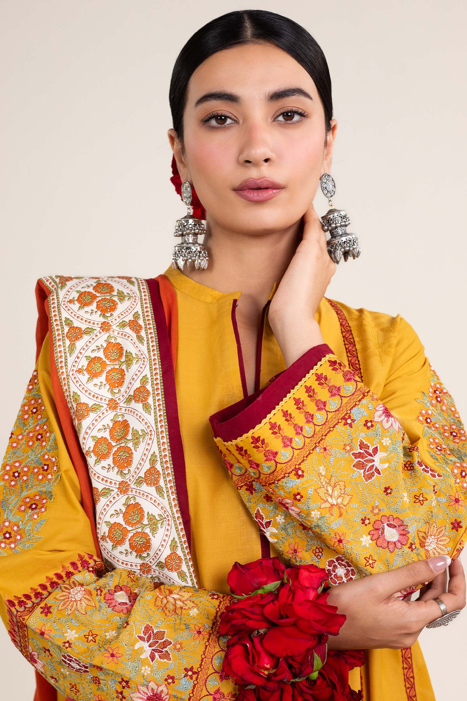 Zara Shahjahan | Stitched Lawn 24 | SL-SANDAL-10A - Aqsa Fabrics