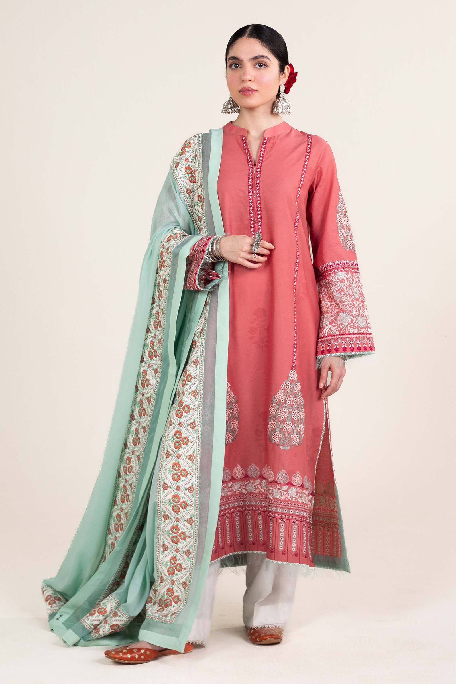 Zara Shahjahan | Stitched Lawn 24 | SL-SANDAL-10B - Aqsa Fabrics