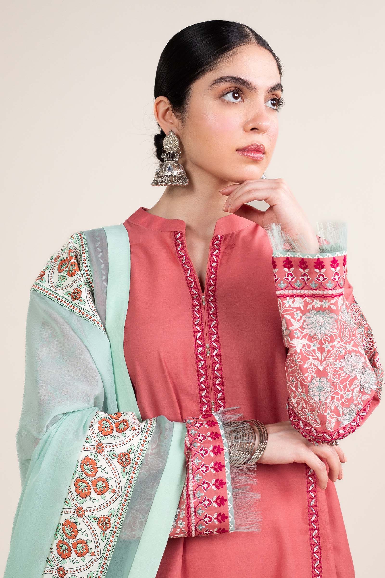Zara Shahjahan | Stitched Lawn 24 | SL-SANDAL-10B - Aqsa Fabrics