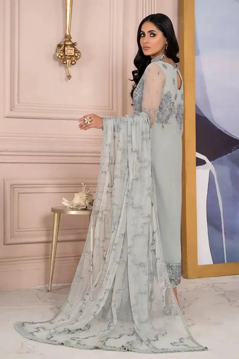 Zarif | Afreen Formals | ZA 02 STEEL GREY - Aqsa Fabrics