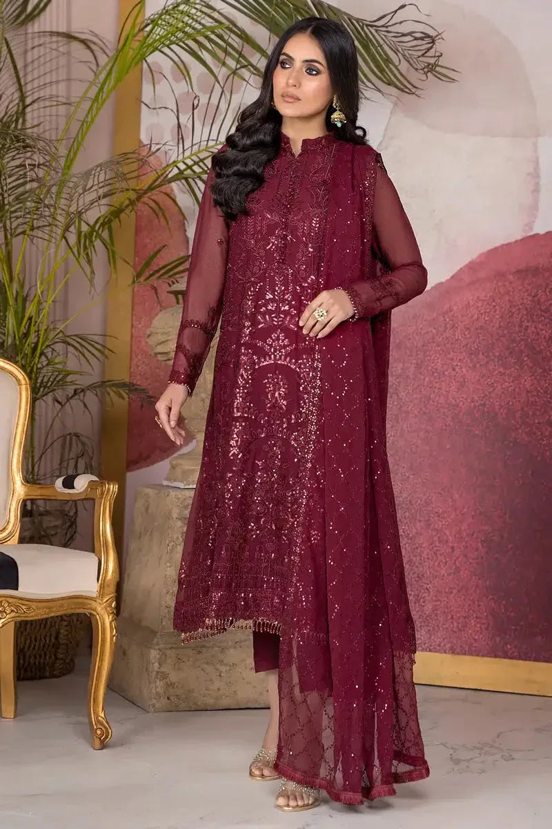 Zarif | Afreen Formals | ZA 04 MULBERRY - Aqsa Fabrics