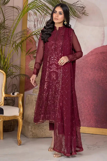 Zarif | Afreen Formals | ZA 04 MULBERRY - Aqsa Fabrics