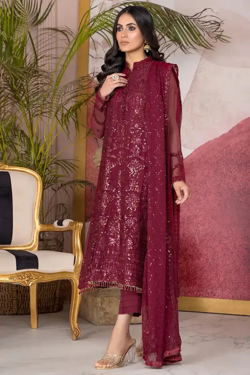 Zarif | Afreen Formals | ZA 04 MULBERRY - Aqsa Fabrics