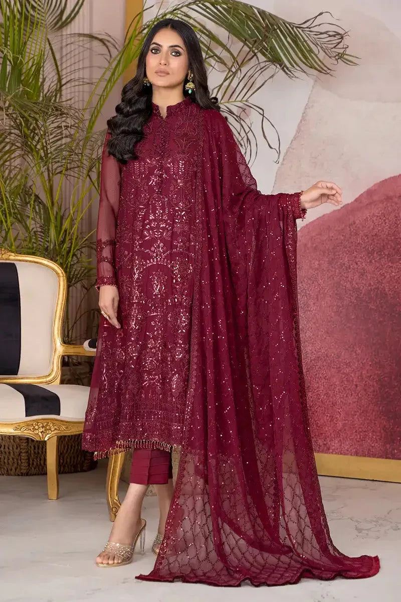 Zarif | Afreen Formals | ZA 04 MULBERRY - Aqsa Fabrics