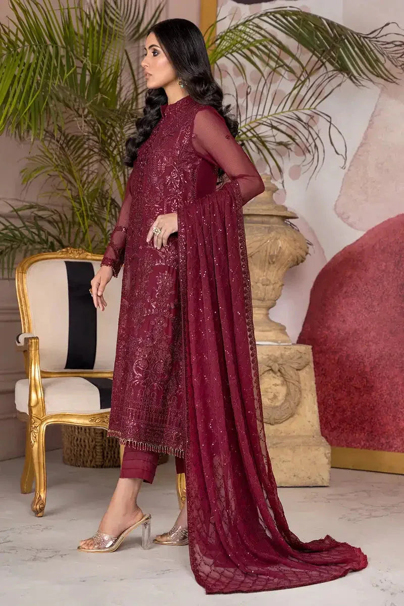 Zarif | Afreen Formals | ZA 04 MULBERRY - Aqsa Fabrics