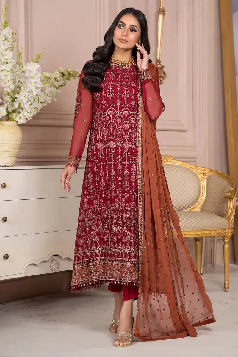 Zarif | Afreen Formals | ZA 08 GARNET - Aqsa Fabrics