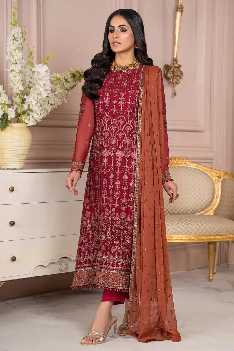 Zarif | Afreen Formals | ZA 08 GARNET - Aqsa Fabrics