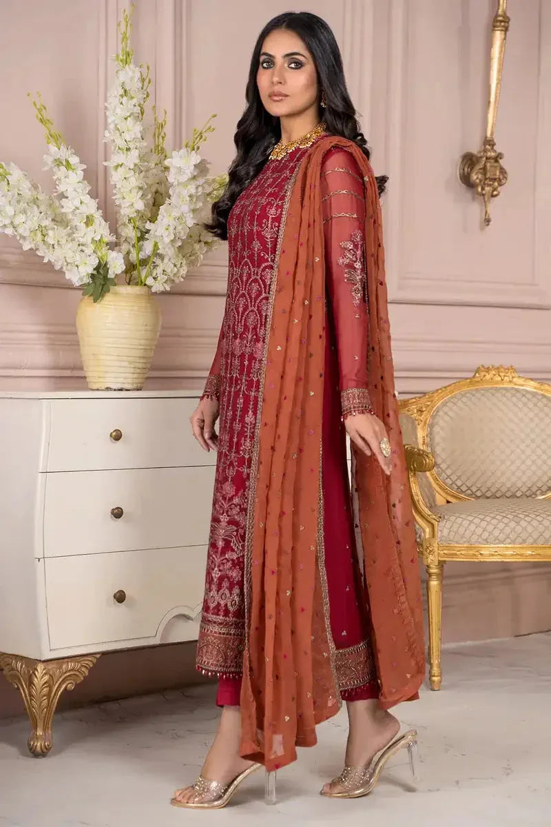 Zarif | Afreen Formals | ZA 08 GARNET - Aqsa Fabrics