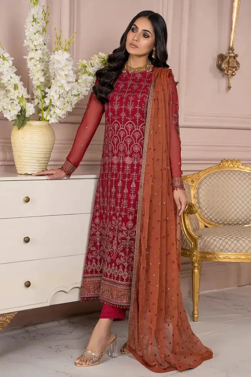 Zarif | Afreen Formals | ZA 08 GARNET - Aqsa Fabrics