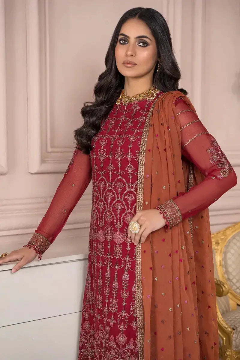 Zarif | Afreen Formals | ZA 08 GARNET - Aqsa Fabrics