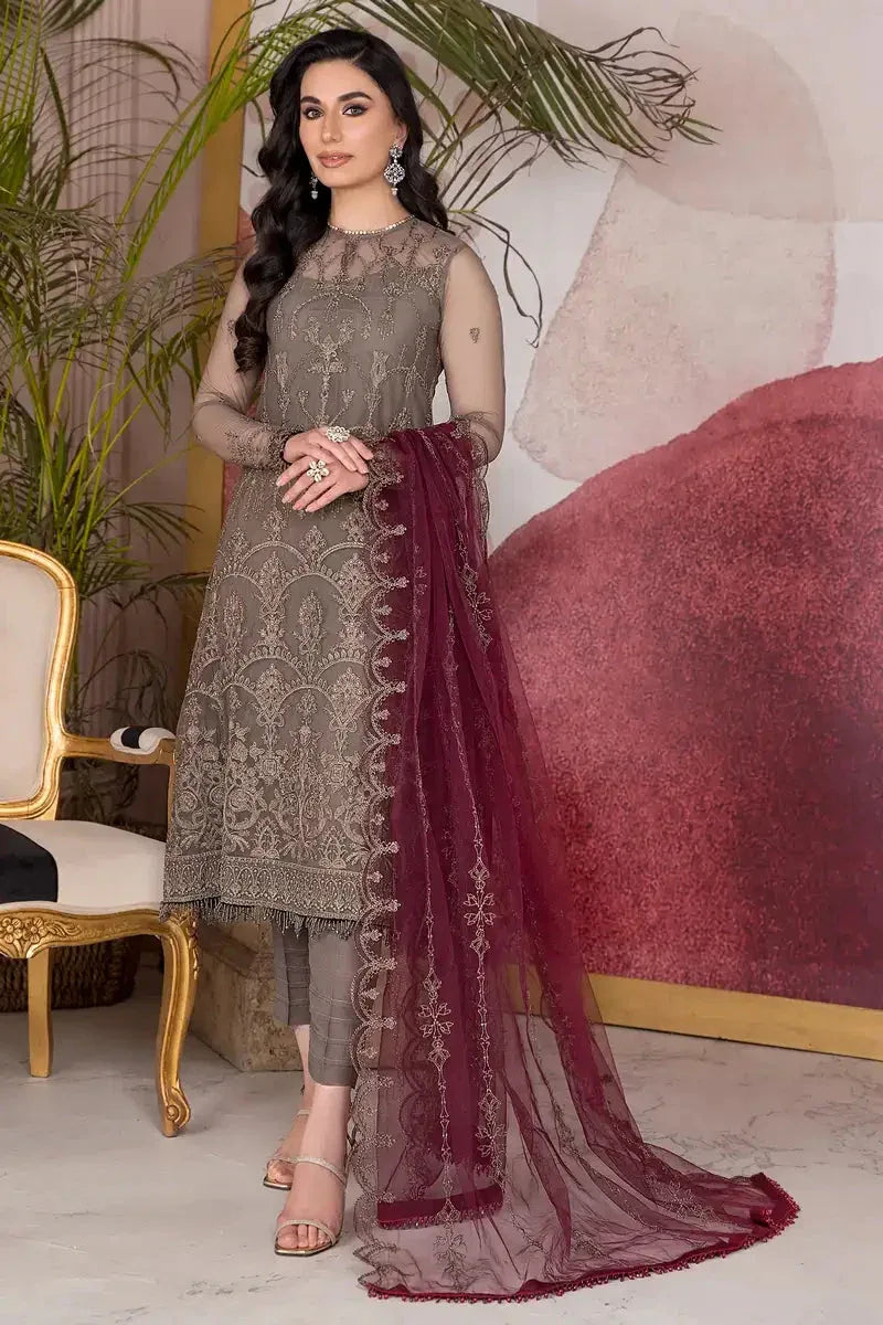 Zarif | Afreen Formals | ZA 10 DOVE - Aqsa Fabrics