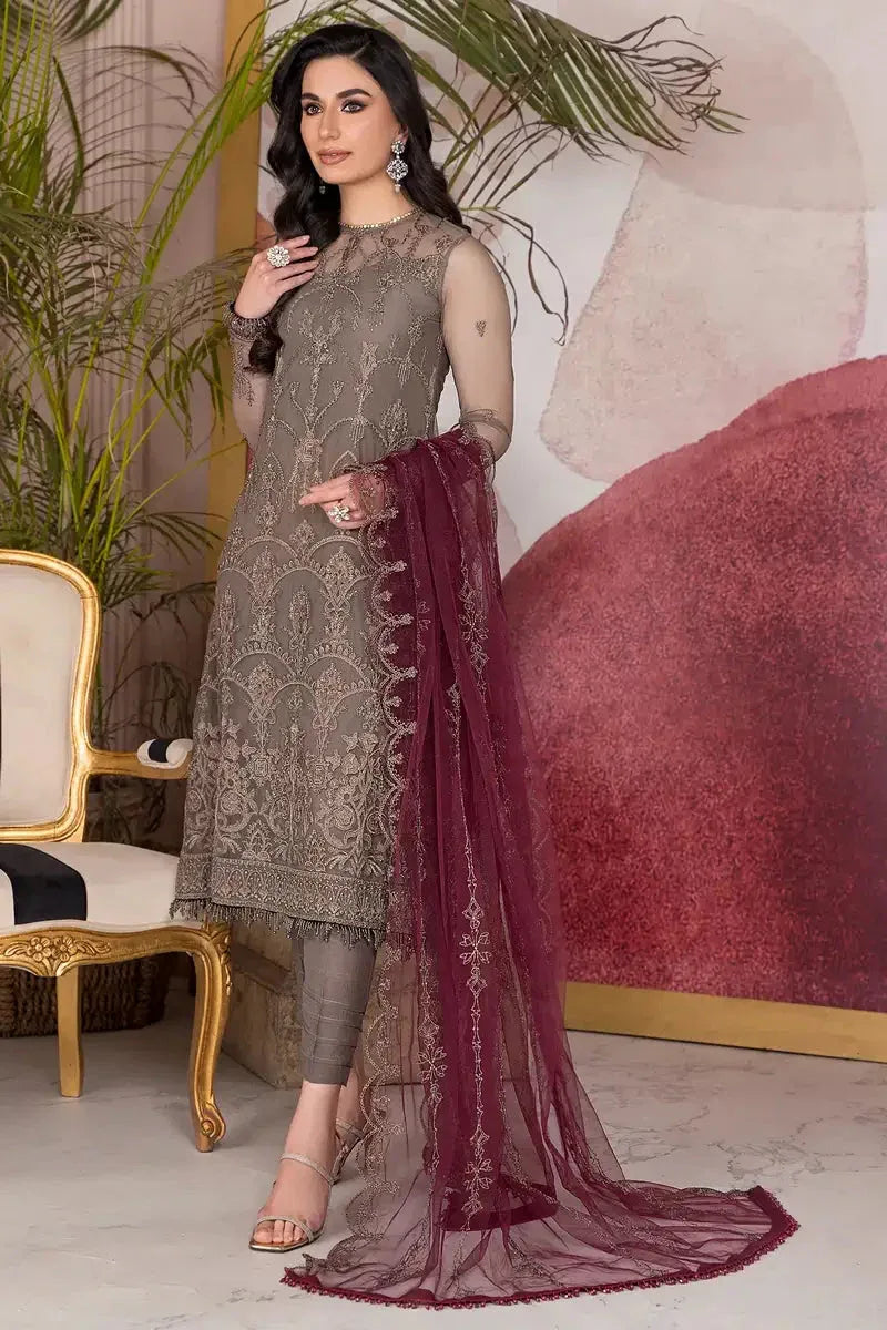 Zarif | Afreen Formals | ZA 10 DOVE - Aqsa Fabrics