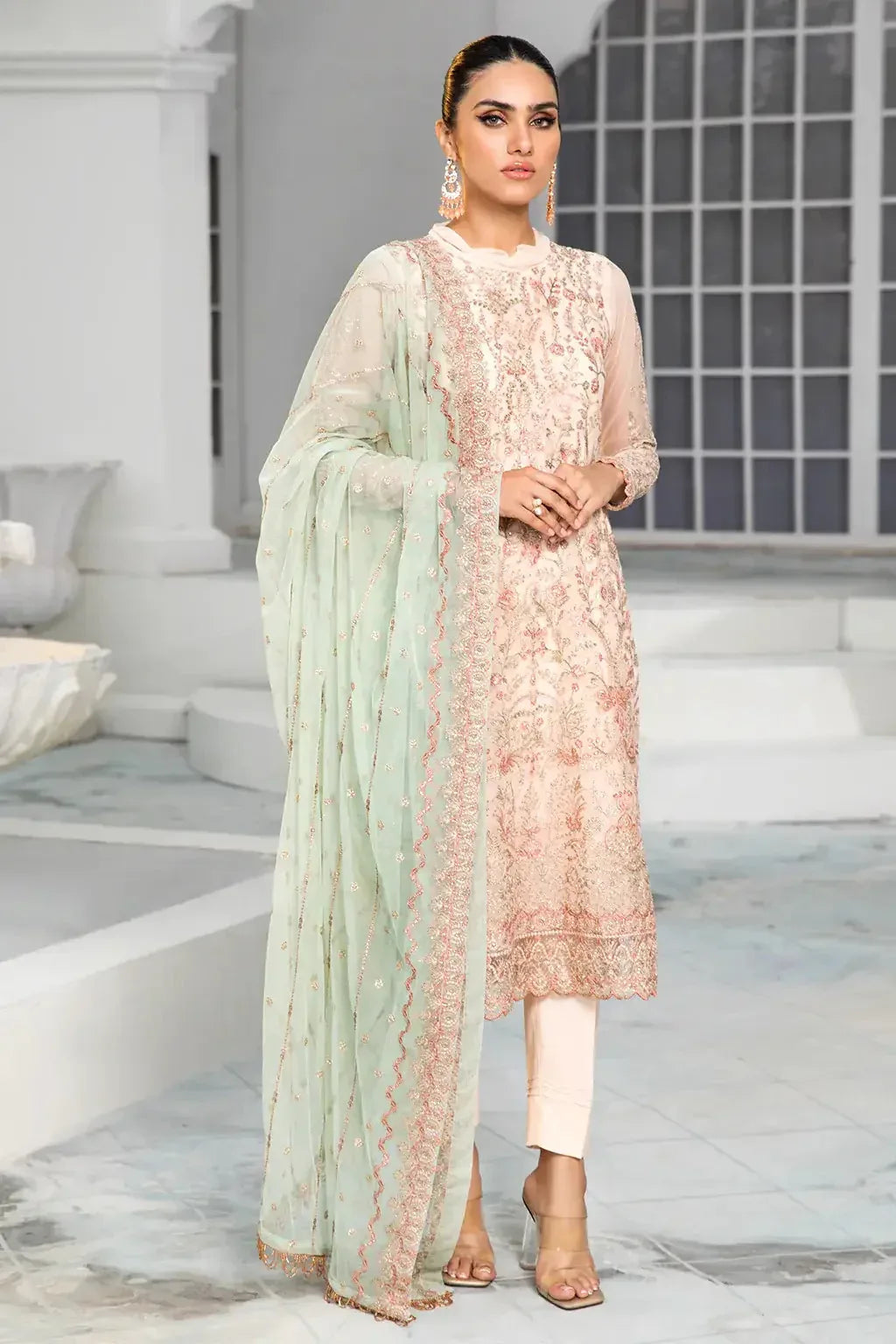 Zarif | DE LUXURY Formals | CORAL - Aqsa Fabrics