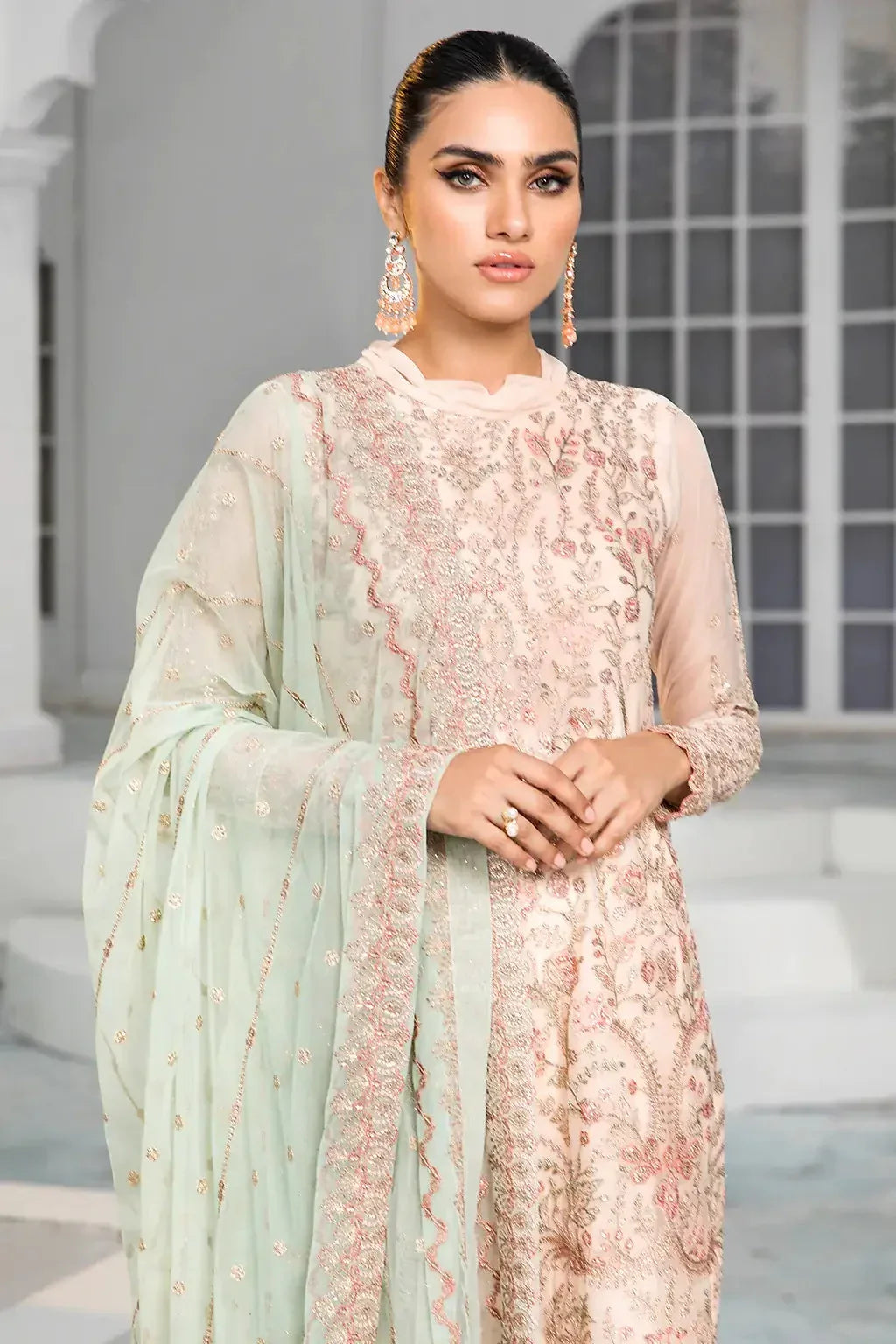 Zarif | DE LUXURY Formals | CORAL - Aqsa Fabrics