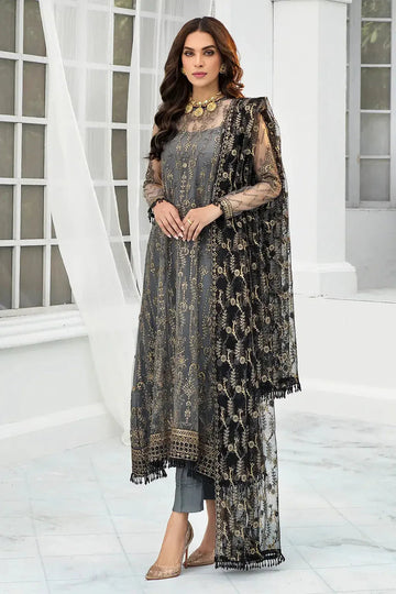 Zarif | DE LUXURY Formals | GRAPHITE - Aqsa Fabrics