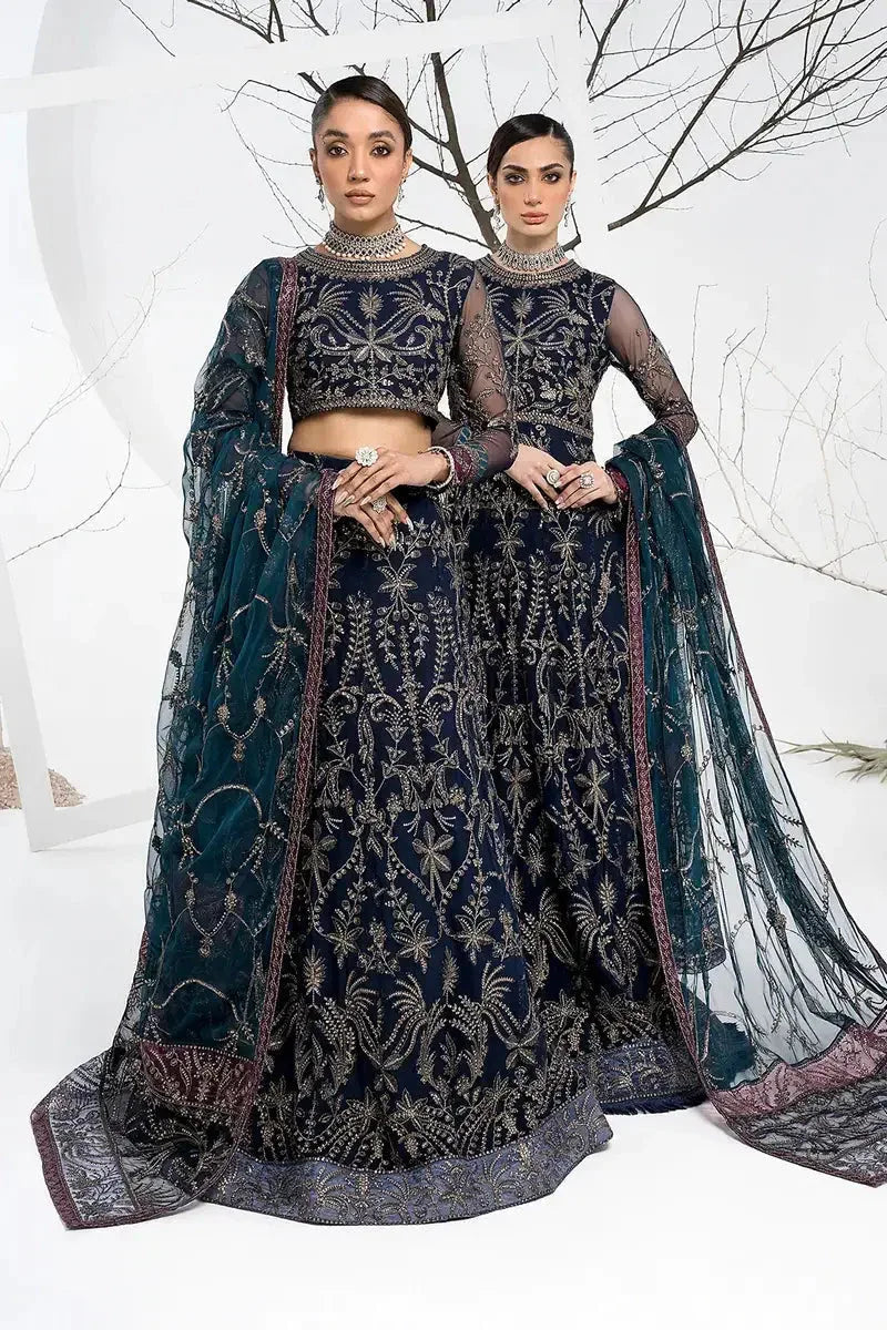 Zarif | LA CELESTE LUXURY Formals | ZLC 01 BLUEBERRY - Aqsa Fabrics
