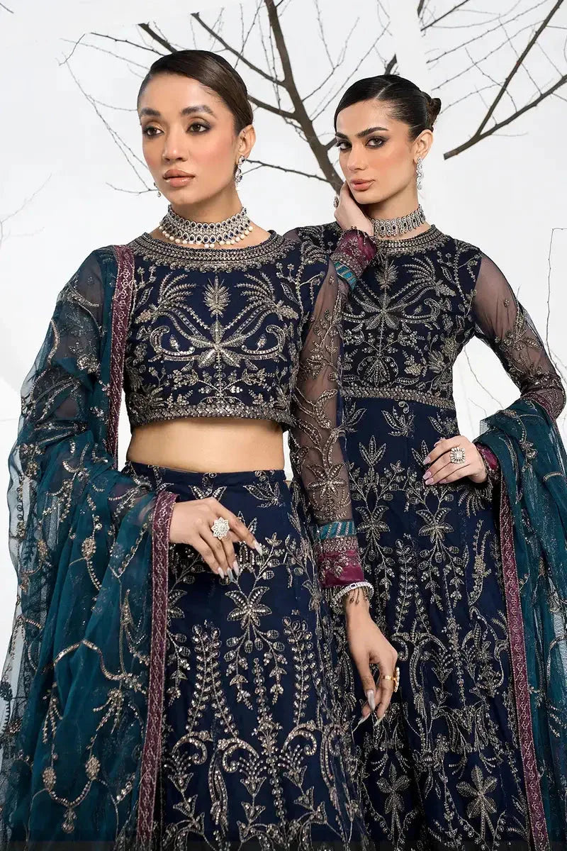 Zarif | LA CELESTE LUXURY Formals | ZLC 01 BLUEBERRY - Aqsa Fabrics