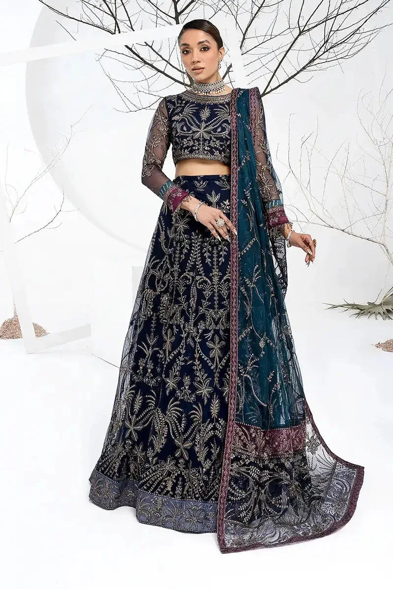 Zarif | LA CELESTE LUXURY Formals | ZLC 01 BLUEBERRY - Aqsa Fabrics