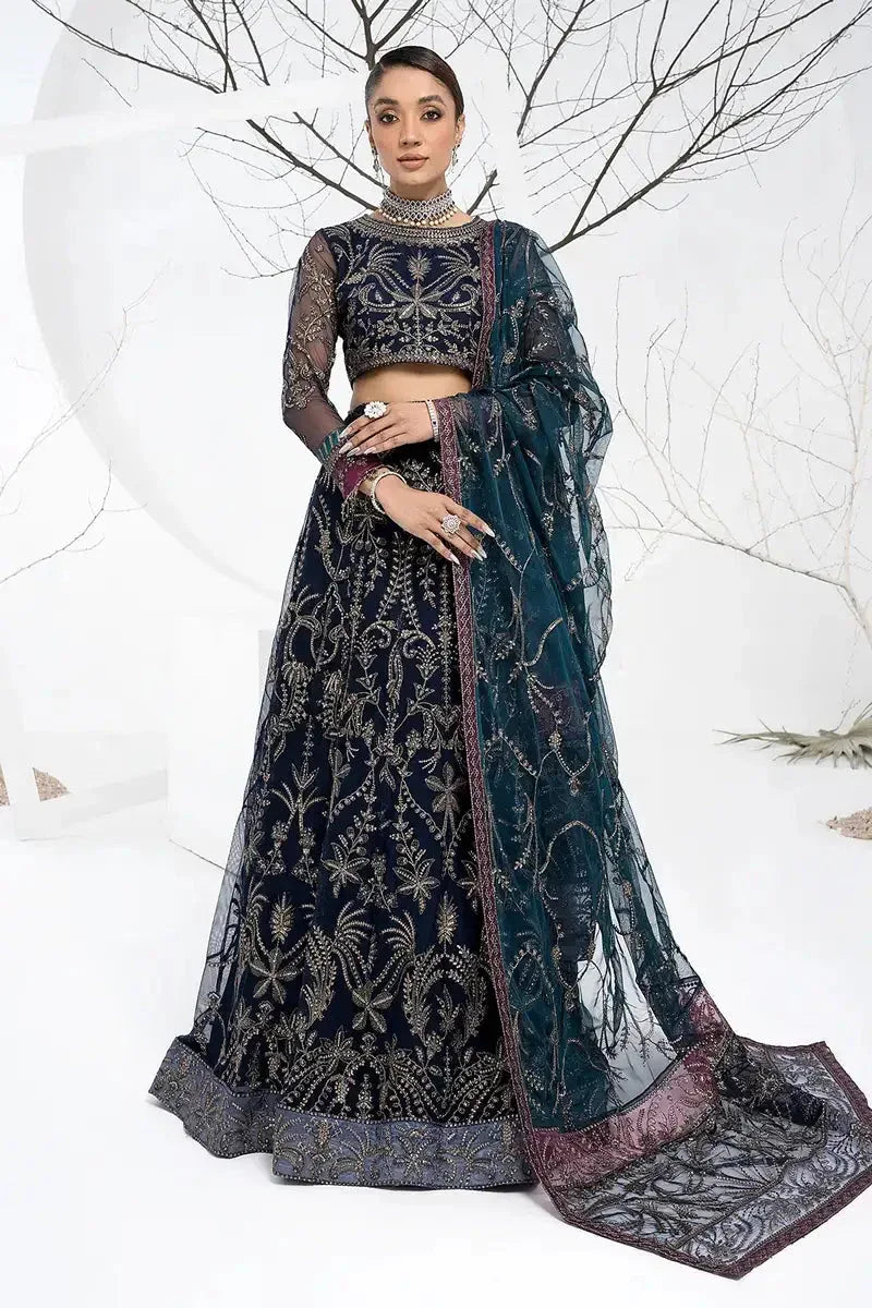 Zarif | LA CELESTE LUXURY Formals | ZLC 01 BLUEBERRY - Aqsa Fabrics
