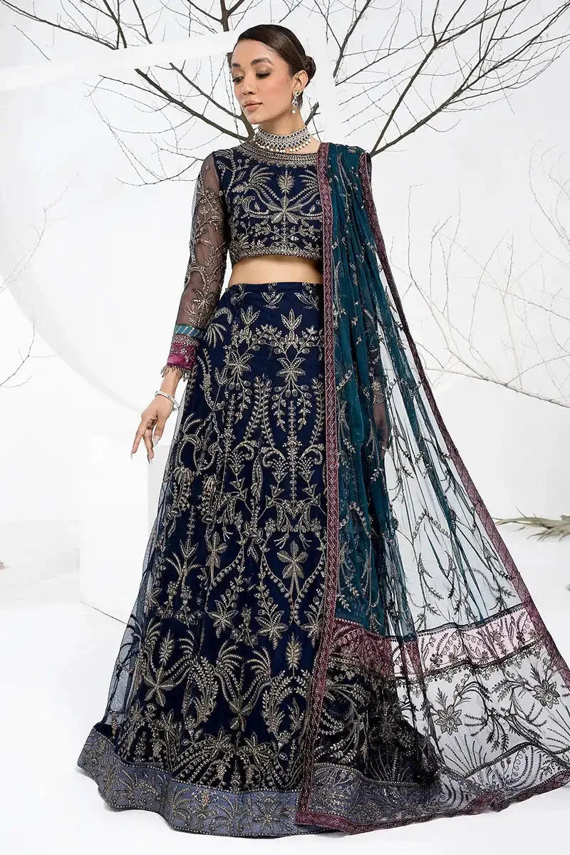 Zarif | LA CELESTE LUXURY Formals | ZLC 01 BLUEBERRY - Aqsa Fabrics