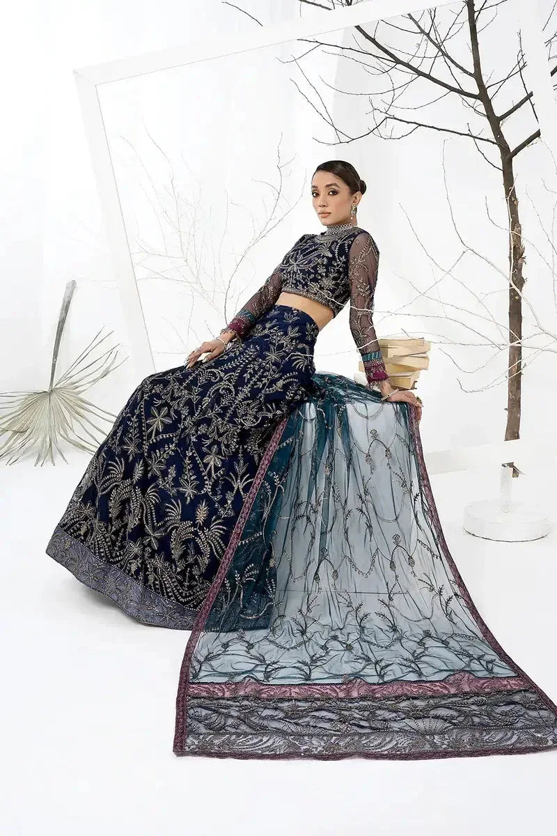 Zarif | LA CELESTE LUXURY Formals | ZLC 01 BLUEBERRY - Aqsa Fabrics