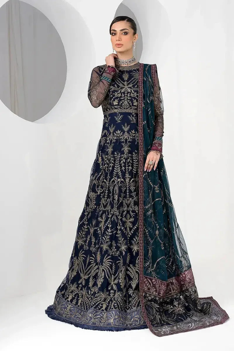 Zarif | LA CELESTE LUXURY Formals | ZLC 01 BLUEBERRY - Aqsa Fabrics