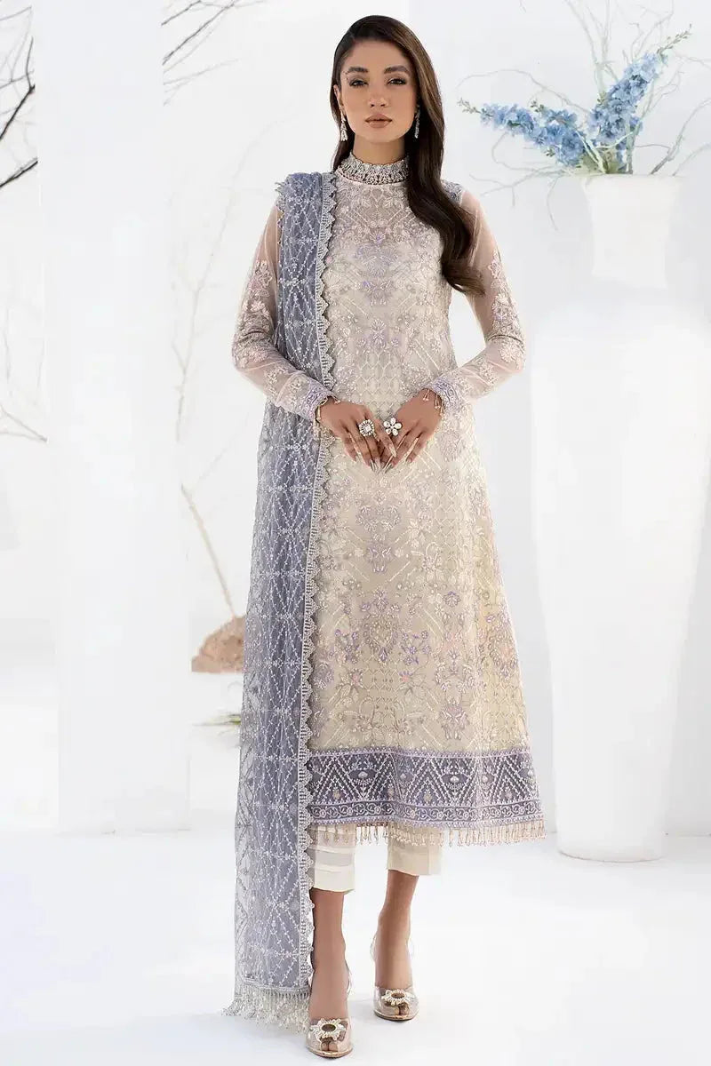Zarif | LA CELESTE LUXURY Formals | ZLC 02 PEARL WHITE - Aqsa Fabrics