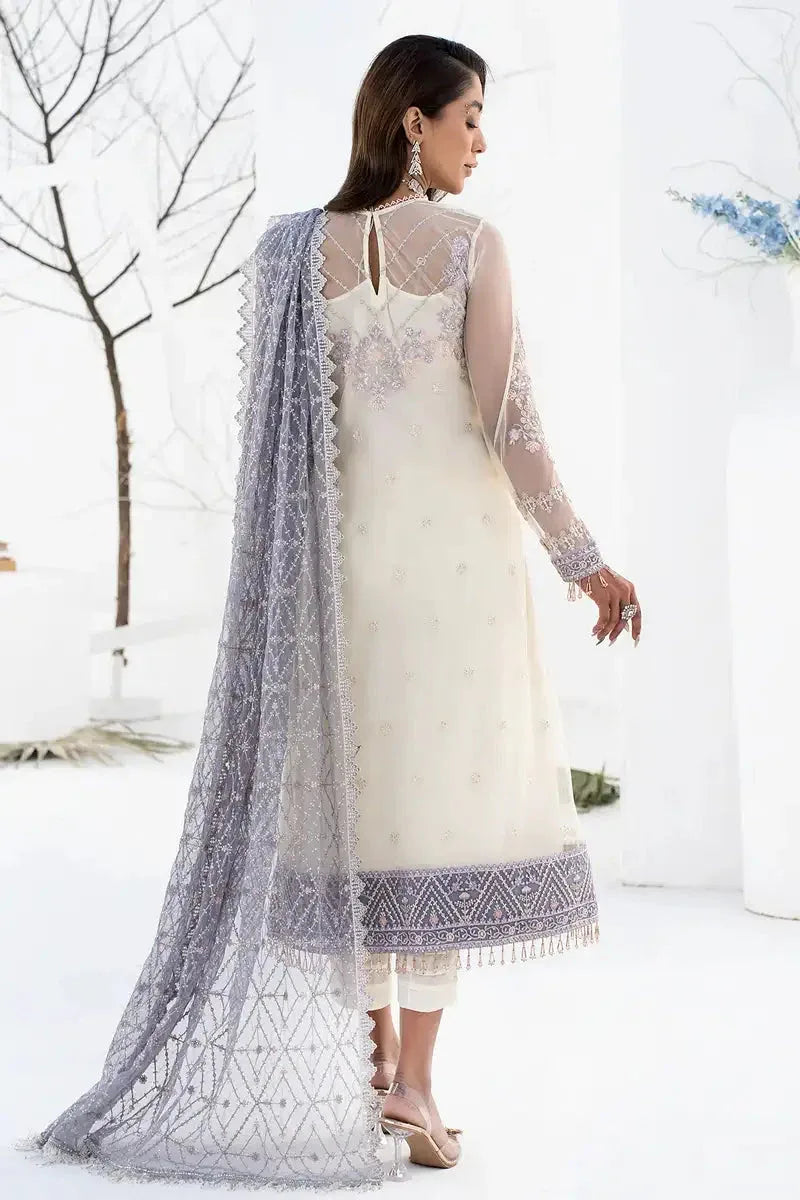 Zarif | LA CELESTE LUXURY Formals | ZLC 02 PEARL WHITE - Aqsa Fabrics