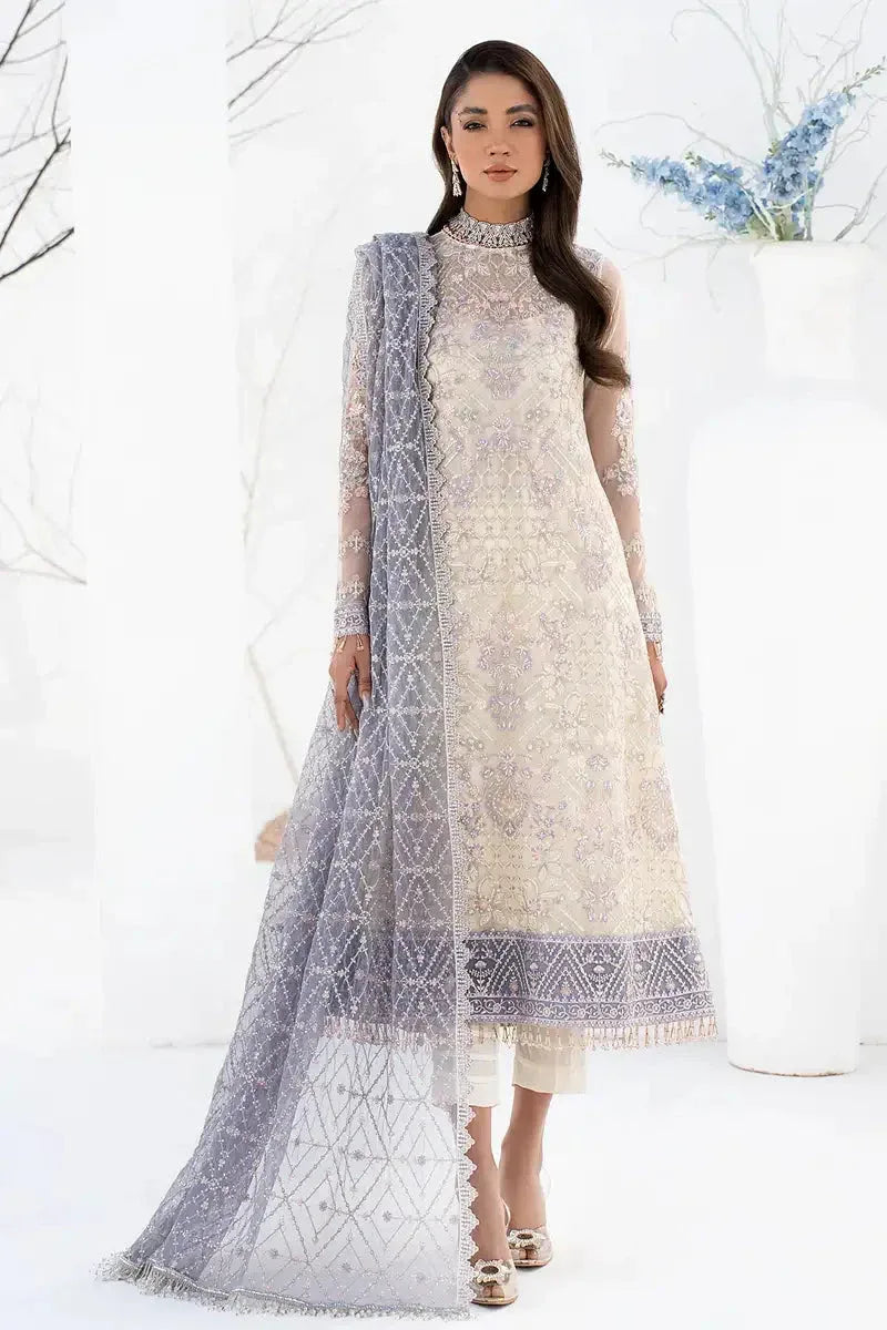 Zarif | LA CELESTE LUXURY Formals | ZLC 02 PEARL WHITE - Aqsa Fabrics