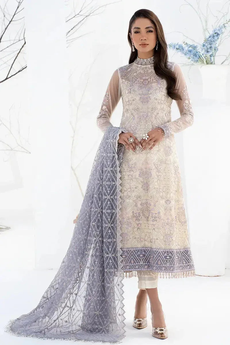 Zarif | LA CELESTE LUXURY Formals | ZLC 02 PEARL WHITE - Aqsa Fabrics