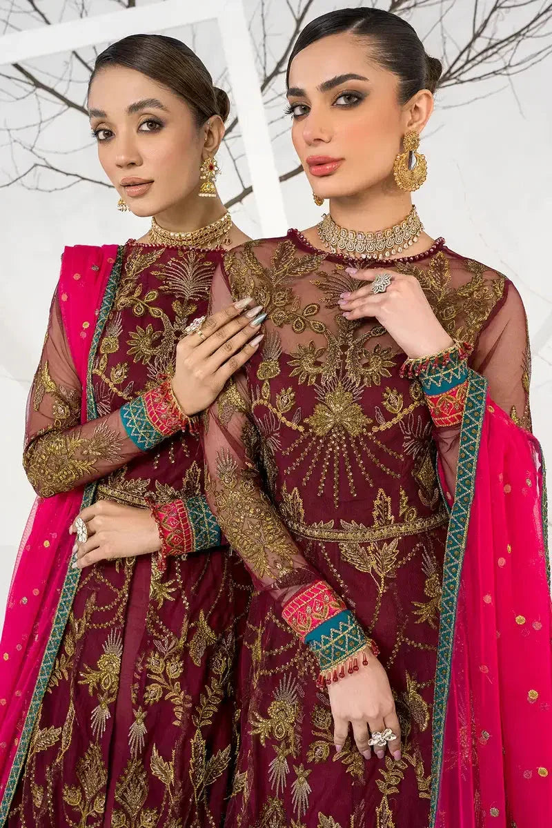 Zarif | LA CELESTE LUXURY Formals | ZLC 04 BURNT ROSE - Aqsa Fabrics
