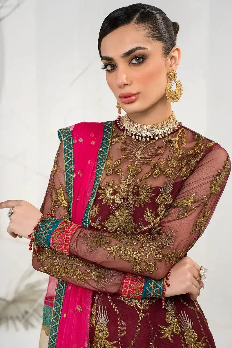 Zarif | LA CELESTE LUXURY Formals | ZLC 04 BURNT ROSE - Aqsa Fabrics