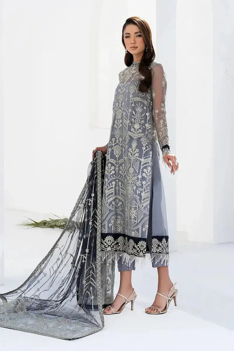 Zarif | LA CELESTE LUXURY Formals | ZLC 05 ASH GREY - Aqsa Fabrics