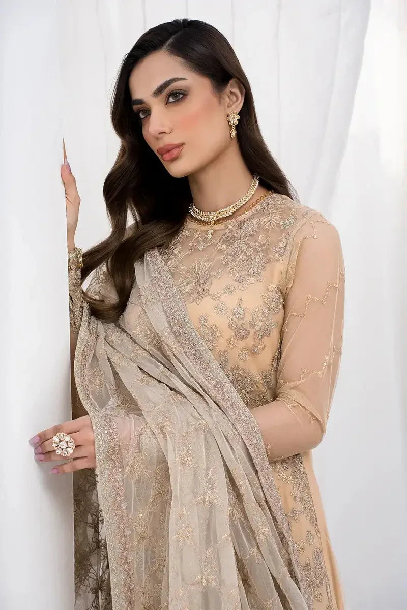 Zarif | LA CELESTE LUXURY Formals | ZLC 07 SAND GLOW - Aqsa Fabrics