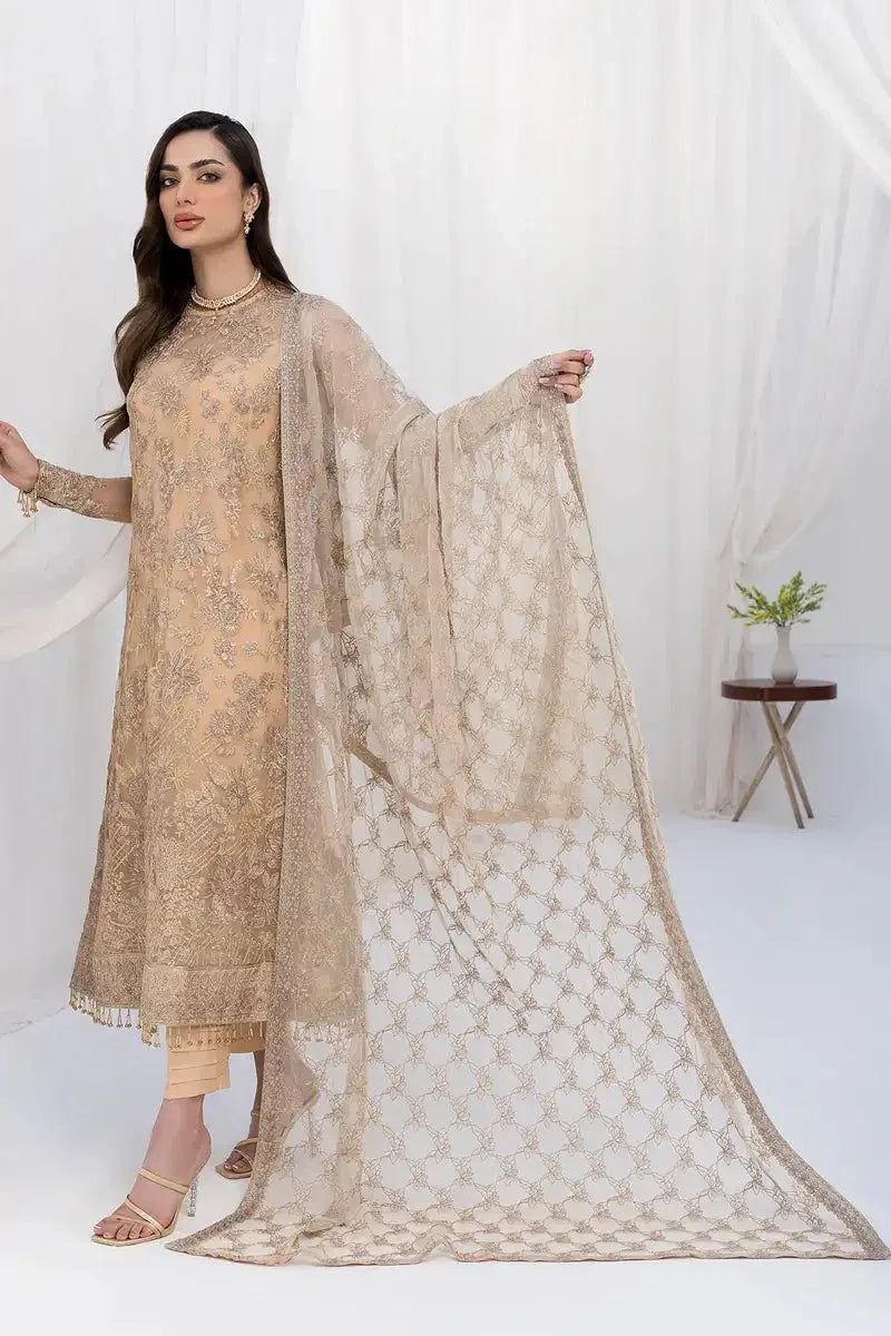 Zarif | LA CELESTE LUXURY Formals | ZLC 07 SAND GLOW - Aqsa Fabrics