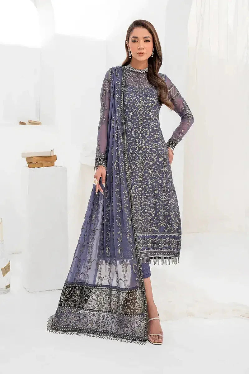 Zarif | LA CELESTE LUXURY Formals | ZLC 08 DUSTY TEAL - Aqsa Fabrics