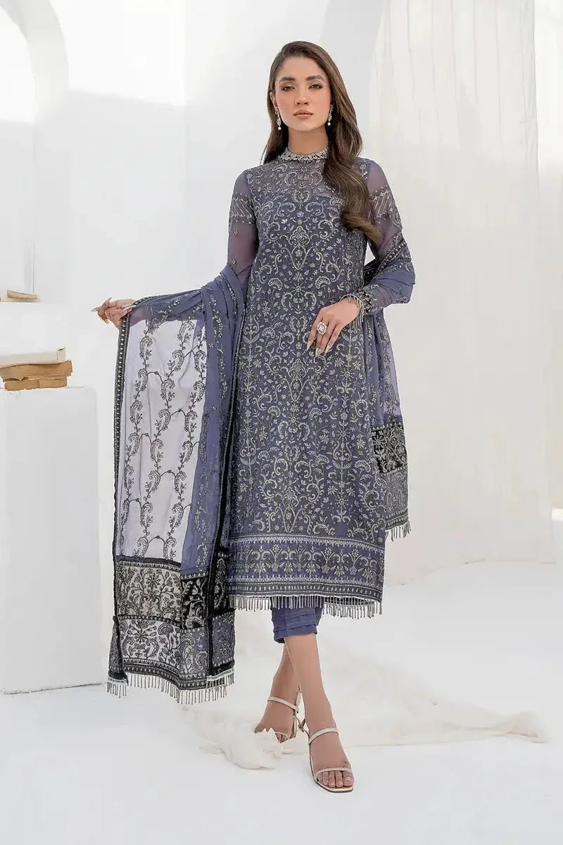 Zarif | LA CELESTE LUXURY Formals | ZLC 08 DUSTY TEAL - Aqsa Fabrics