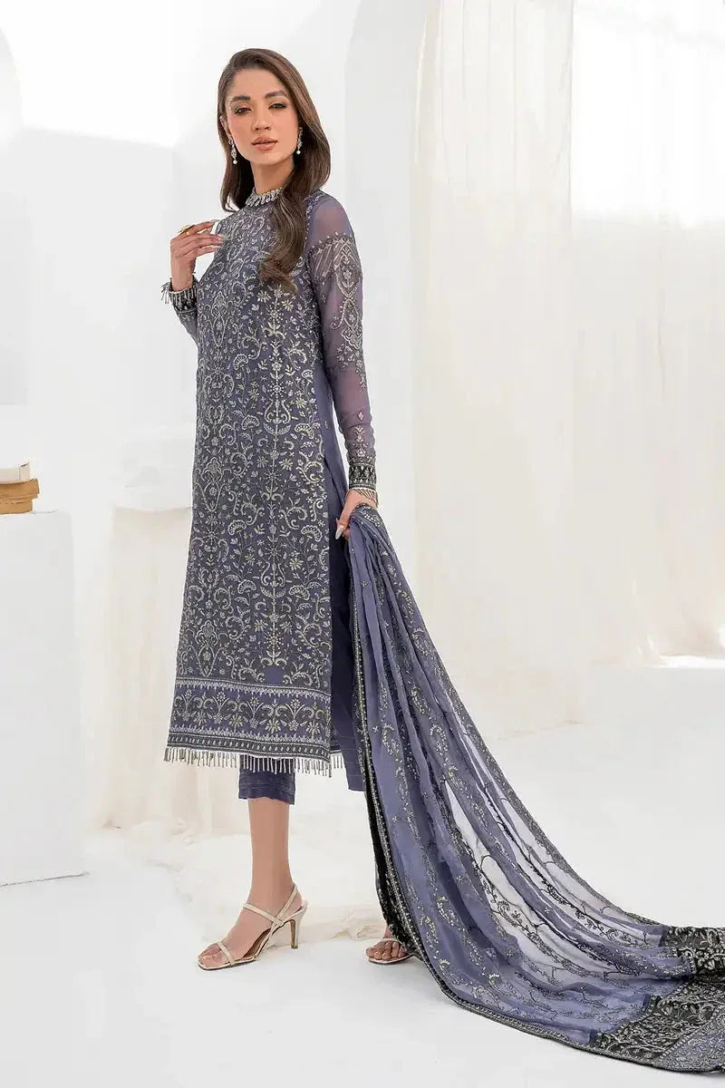 Zarif | LA CELESTE LUXURY Formals | ZLC 08 DUSTY TEAL - Aqsa Fabrics