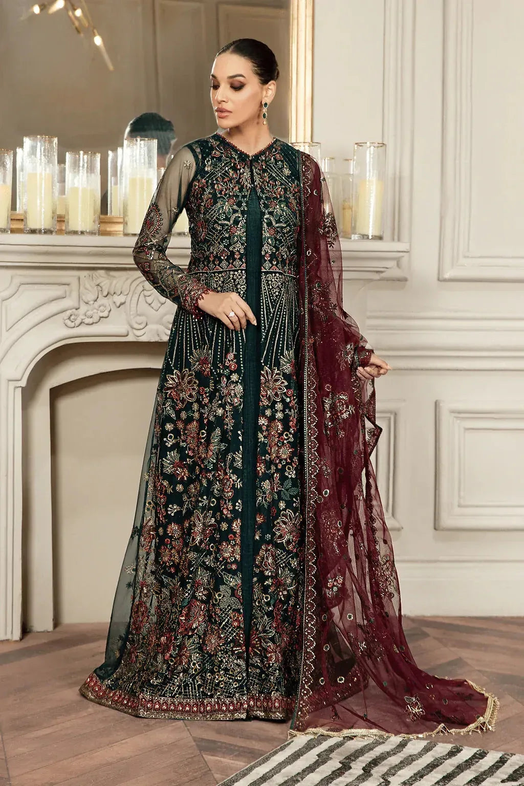 Zarif | Mehroz Formals | PINE GREEN - Aqsa Fabrics