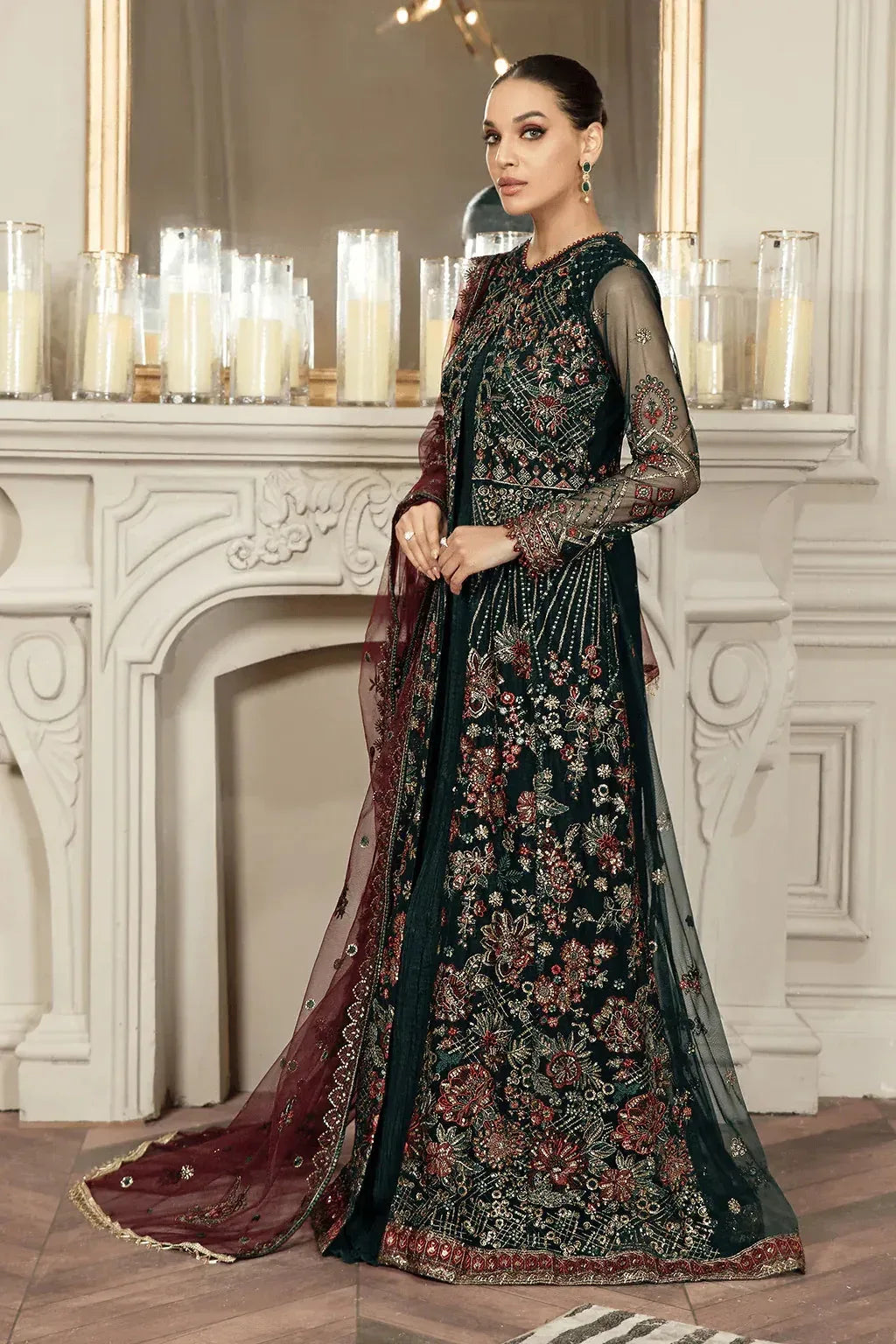 Zarif | Mehroz Formals | PINE GREEN - Aqsa Fabrics